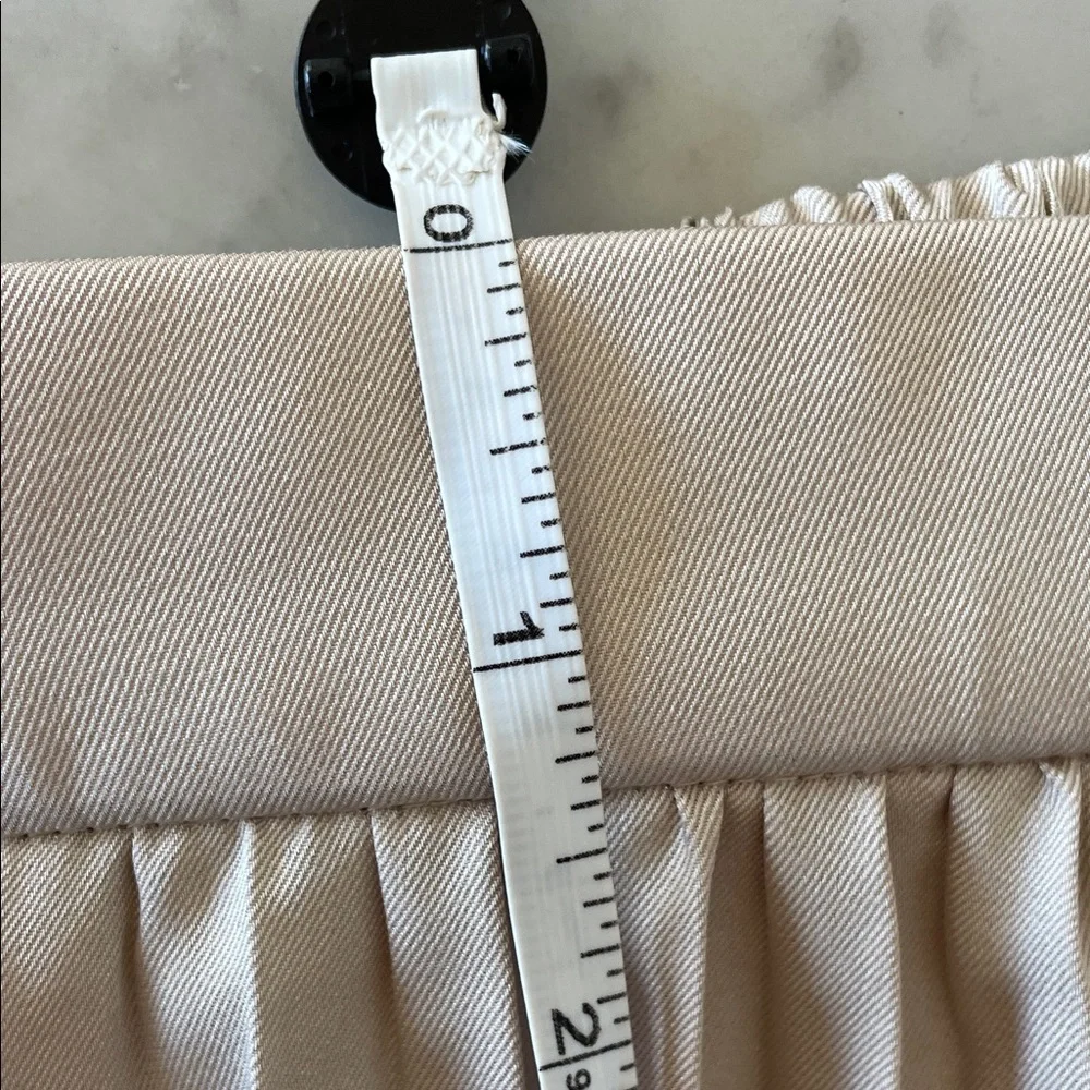 J. CREW Gwyneth Pleated Midi Slip Elastic Waist Band Skirt Champage Medium